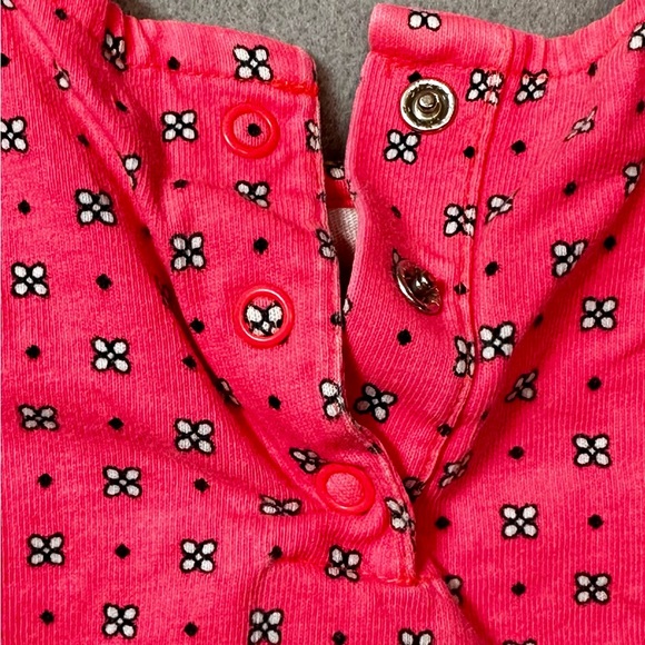 Carters Pink Floral girls top with back snap button closure- 9m - Picture 2 of 3